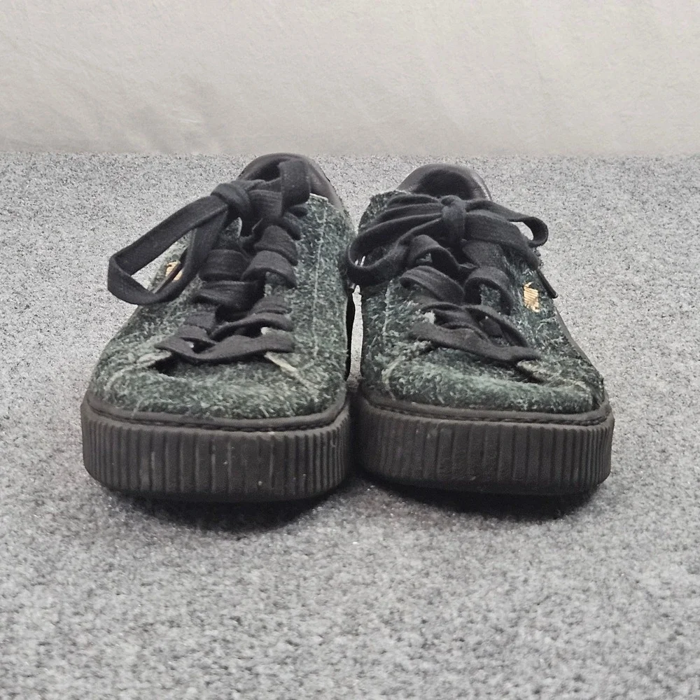 Puma Suede Classic Sneakers‎ Womens 8.5 Black Textured Fuzzy Upper Streetwear